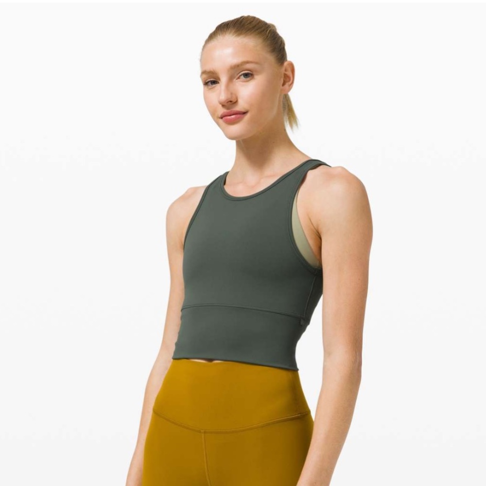 Lululemon Power Pivot Tank Smoked Spruce size 6